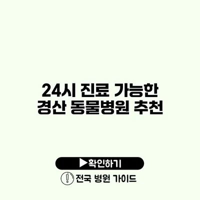 24시 진료 가능한 경산 동물병원 추천