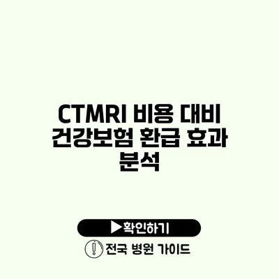 CT/MRI 비용 대비 건강보험 환급 효과 분석