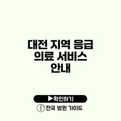 대전 지역 응급 의료 서비스 안내