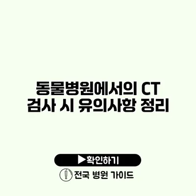 동물병원에서의 CT 검사 시 유의사항 정리