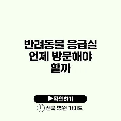 반려동물 응급실 언제 방문해야 할까?