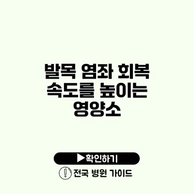 발목 염좌 회복 속도를 높이는 영양소