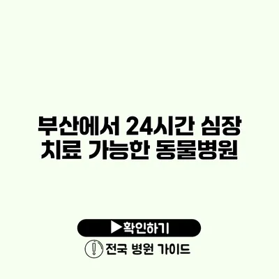 부산에서 24시간 심장 치료 가능한 동물병원