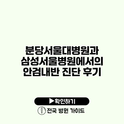 분당서울대병원과 삼성서울병원에서의 안검내반 진단 후기