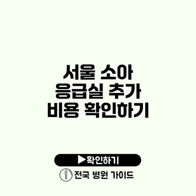 서울 소아 응급실 추가 비용 확인하기