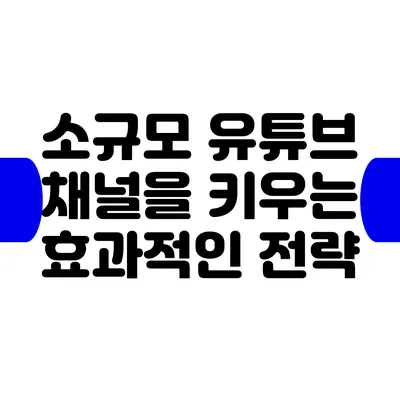 소규모 유튜브 채널을 키우는 효과적인 전략