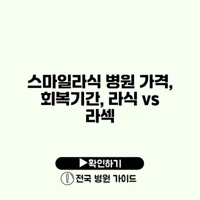 스마일라식 병원 가격, 회복기간, 라식 vs 라섹