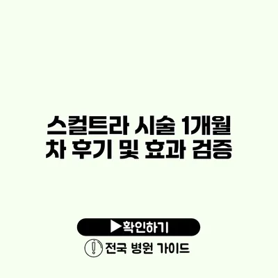 스컬트라 시술 1개월 차 후기 및 효과 검증