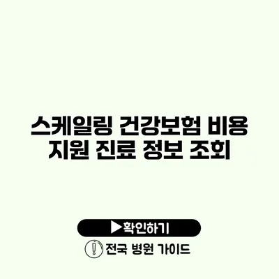 스케일링 건강보험 비용 지원 진료 정보 조회