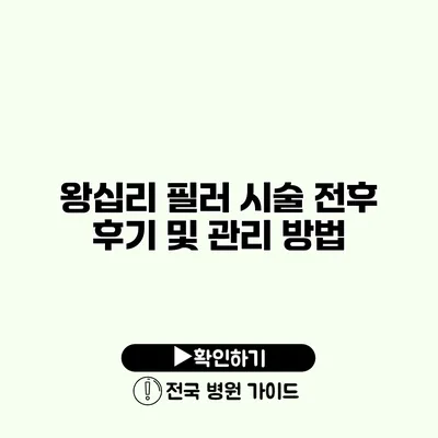 왕십리 필러 시술 전후 후기 및 관리 방법