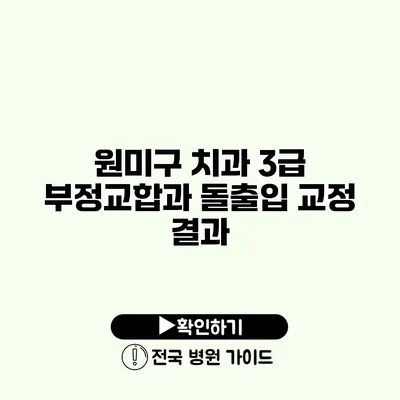 원미구 치과 3급 부정교합과 돌출입 교정 결과