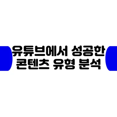 유튜브에서 성공한 콘텐츠 유형 분석