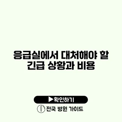 응급실에서 대처해야 할 긴급 상황과 비용