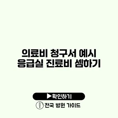 의료비 청구서 예시 응급실 진료비 셈하기