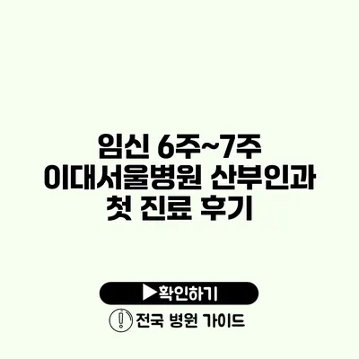 임신 6주~7주 이대서울병원 산부인과 첫 진료 후기