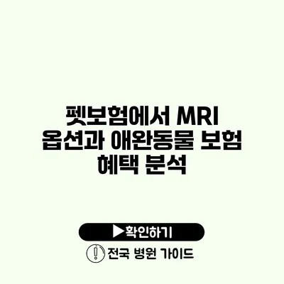 펫보험에서 MRI 옵션과 애완동물 보험 혜택 분석