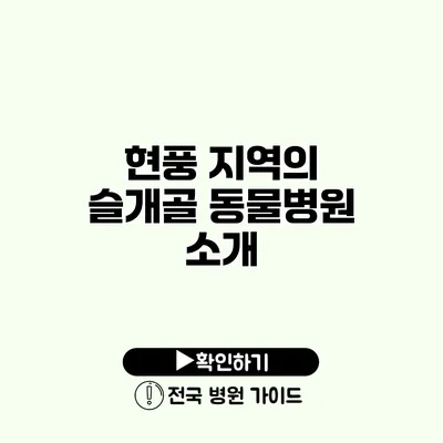 현풍 지역의 슬개골 동물병원 소개