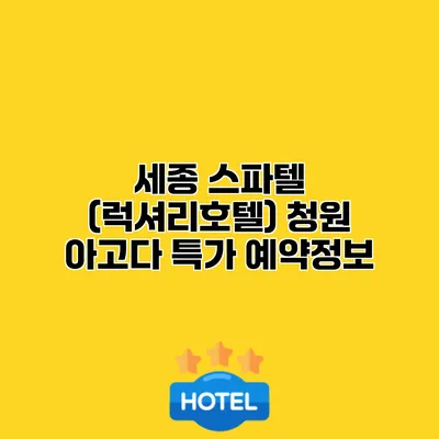 세종 스파텔 (럭셔리호텔) 청원 아고다 특가 예약정보