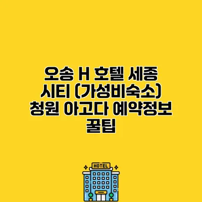 오송 H 호텔 세종 시티 (가성비숙소) 청원 아고다 예약정보 꿀팁