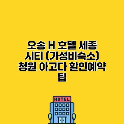 오송 H 호텔 세종 시티 (가성비숙소) 청원 아고다 할인예약 팁