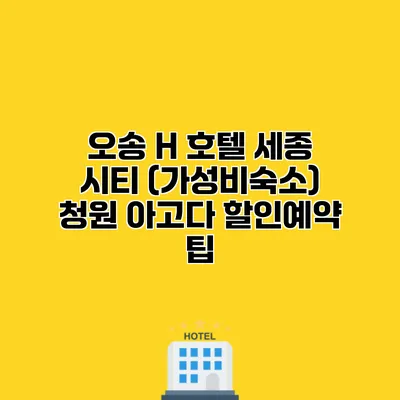 오송 H 호텔 세종 시티 (가성비숙소) 청원 아고다 할인예약 팁