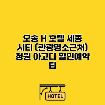 오송 H 호텔 세종 시티 (관광명소근처) 청원 아고다 할인예약 팁